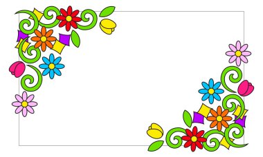 Vektör çerçeve çiçek