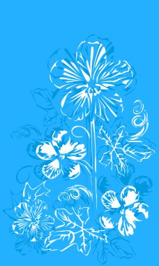 Beyaz vektör çiçek