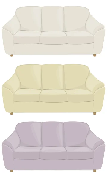 Vector isolated sofas — Stock Vector