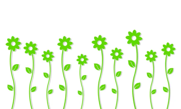 Flores vectoriais verdes — Vetor de Stock