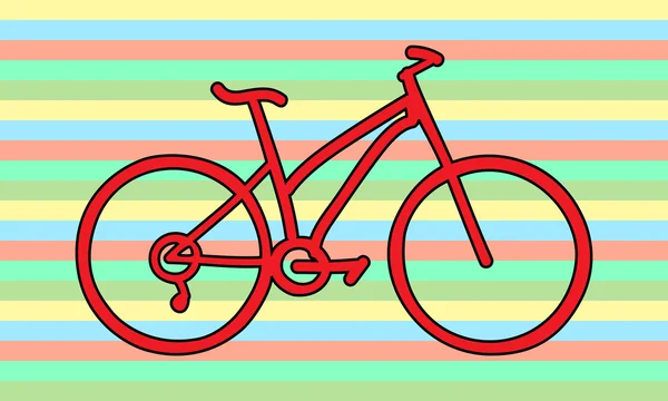 ベクトル赤い自転車 — ストックベクタ