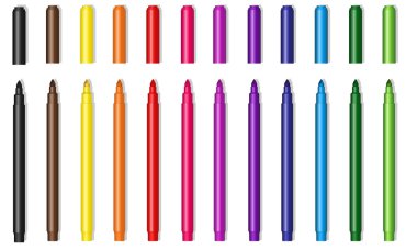 İşaretleyicileri renkli vektör 