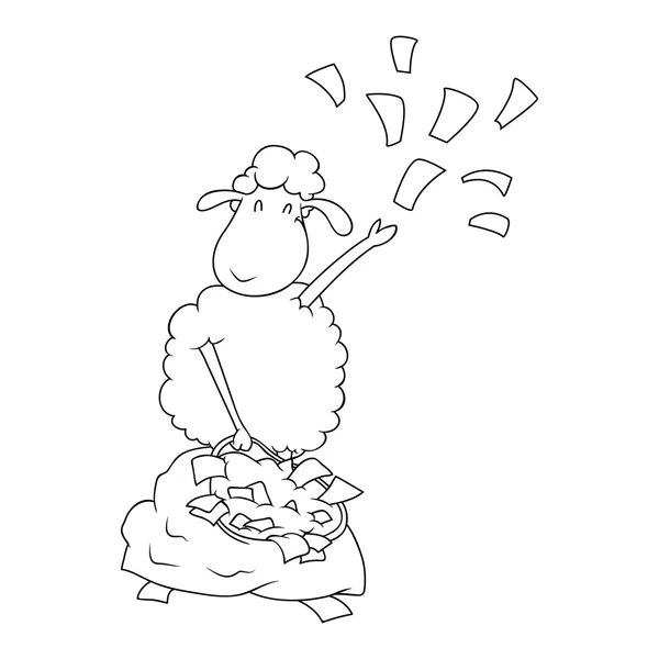 Doodle d'agneau — Image vectorielle