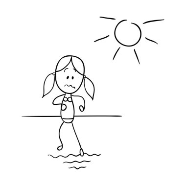 Karikatür, sahilde durumu