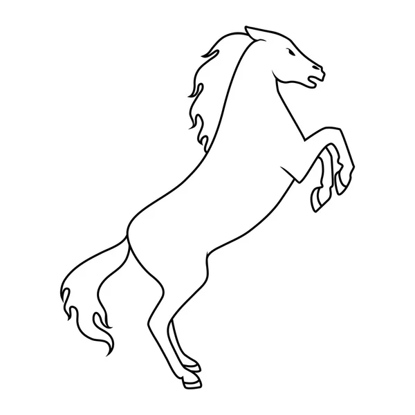 Caballo negro — Vector de stock