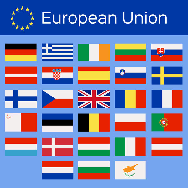 28 countries of the European Union, vector illustration