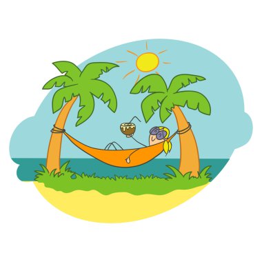 Bir hamakta kız Doodle