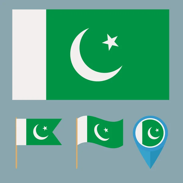 पाकिस्तान, देश ध्वज — स्टॉक व्हेक्टर