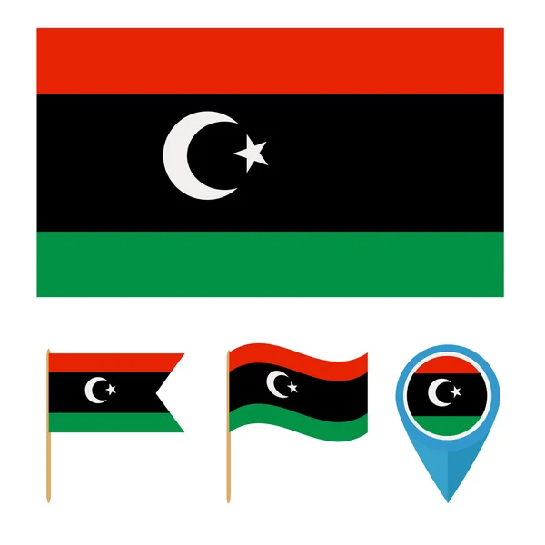Λιβύη, η χώρα σημαία — Διανυσματικό Αρχείο