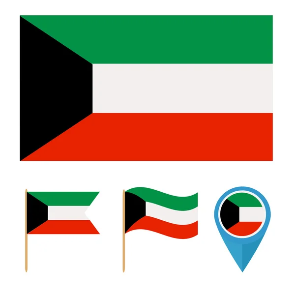 Kuwait,country flag — Stock Vector