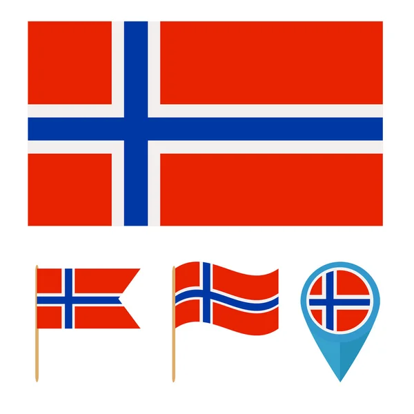 Noruega, bandeira do país —  Vetores de Stock