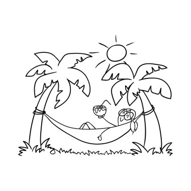 Bir hamakta kız Doodle