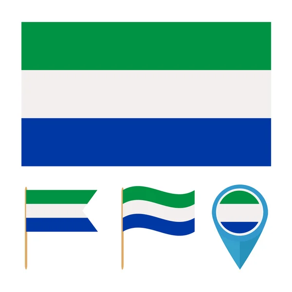 Sierra Leone, land vlag Stockvector