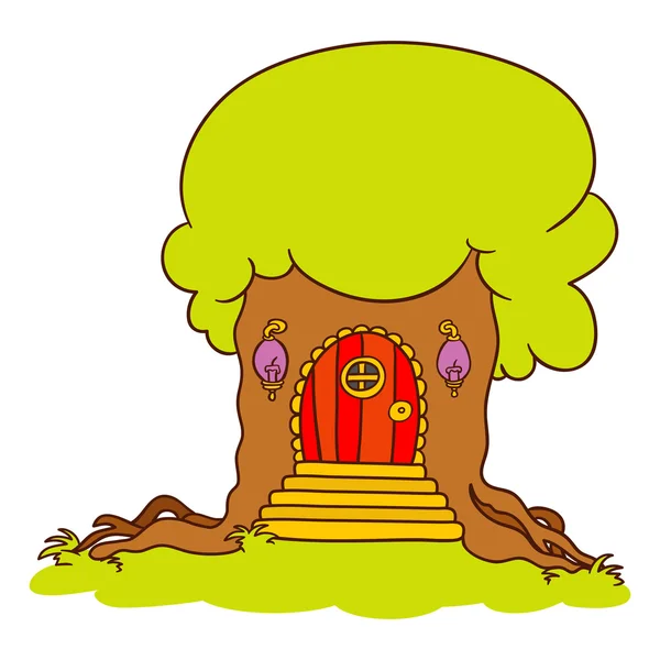Casa del árbol — Vector de stock