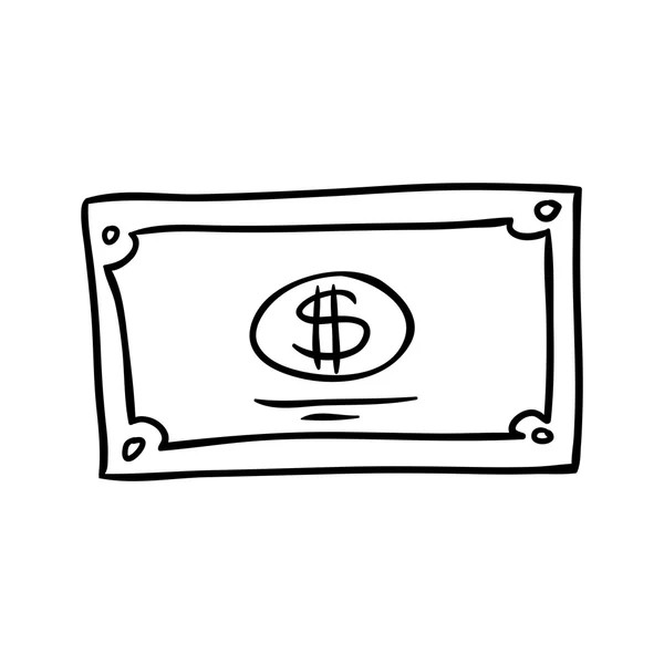 Doodle dólar — Vetor de Stock
