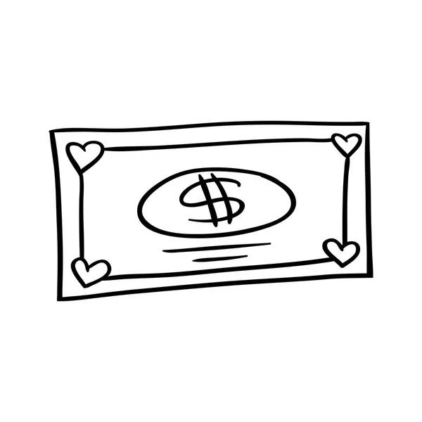 Dolar Doodle — Stockový vektor