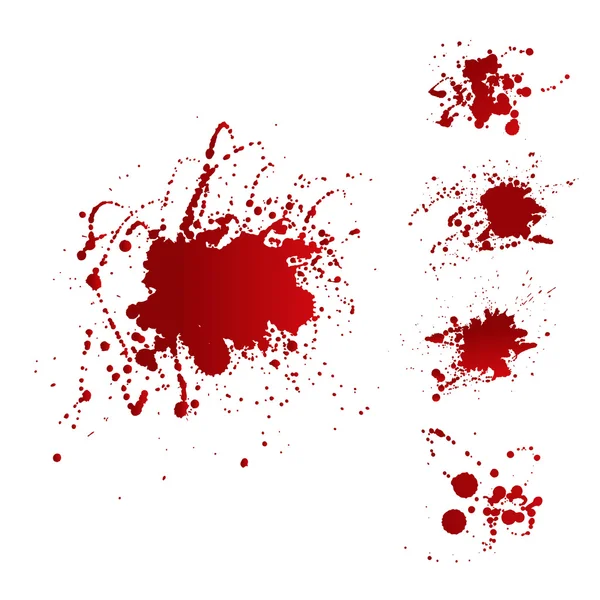 Manchas de sangre aisladas sobre fondo blanco — Vector de stock