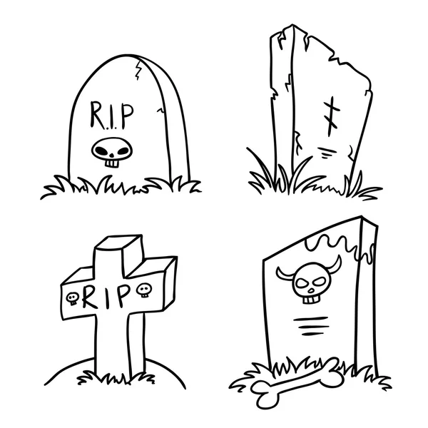 Doodle grave — Vetor de Stock