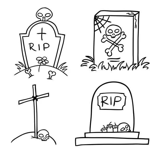 Doodle grave —  Vetores de Stock