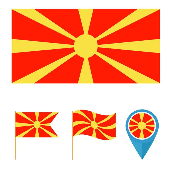 Macedonia, bandera del país — Vector de stock
