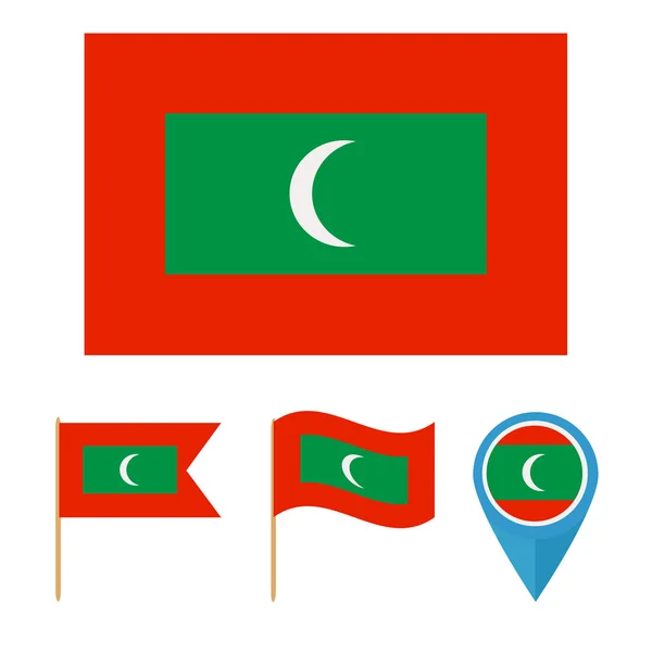 Malediven, Flagge des Landes — Stockvektor