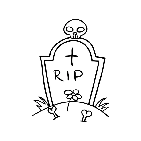 Doodle grave —  Vetores de Stock