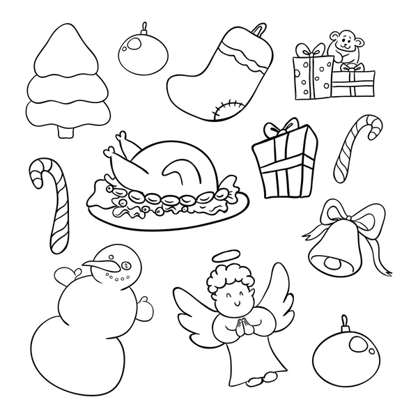 Set de Doodle de Navidad — Archivo Imágenes Vectoriales