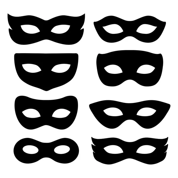 Ensemble de masques de carnaval isolés — Image vectorielle