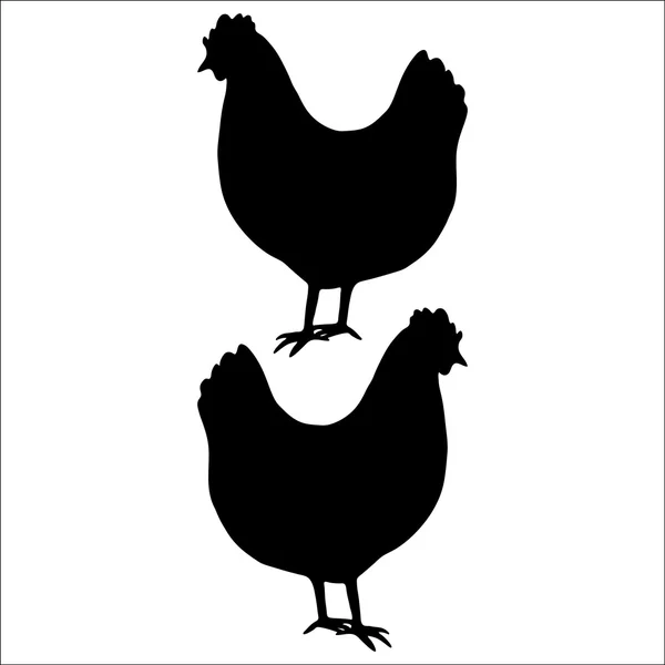 Silueta de pollo vector — Vector de stock