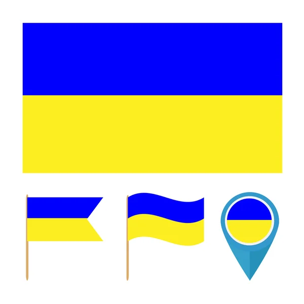 Векторний прапор країни Україна, — стоковий вектор