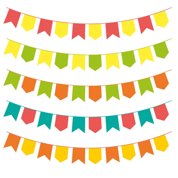 Bunting colorful set — Stock Vector