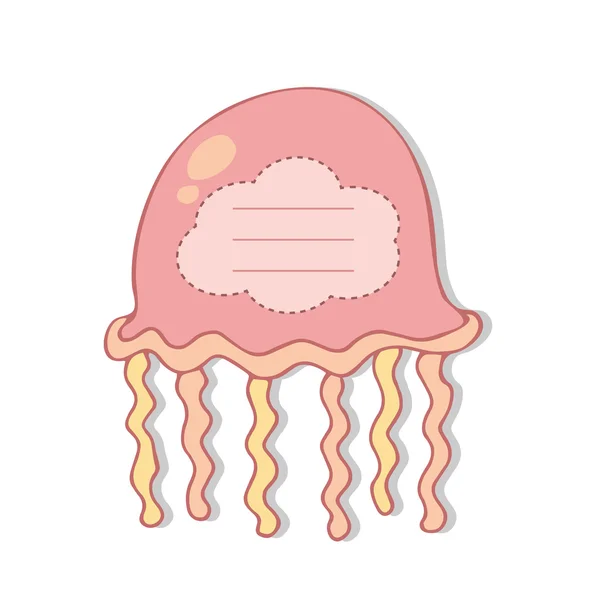 Template for text, jellyfish — Stock Vector