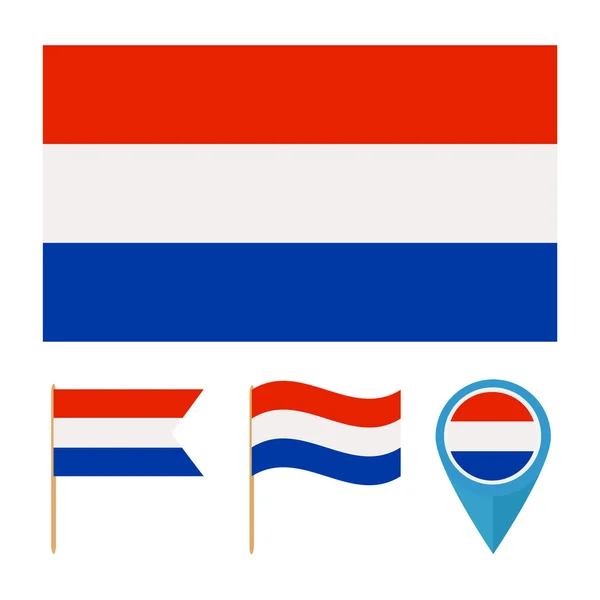 Nederland, land vlag vector Rechtenvrije Stockvectors
