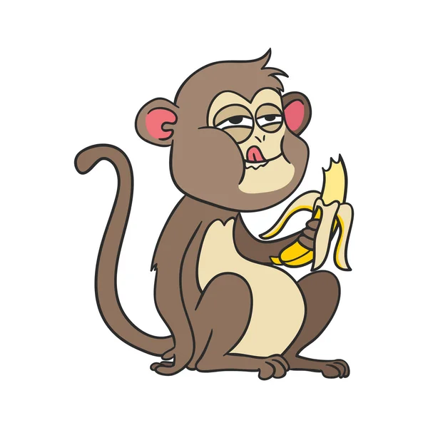 Scimmia con banana — Vettoriale Stock