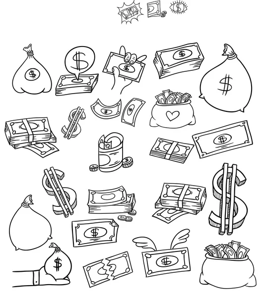 Financieel symbool doodle — Stockvector