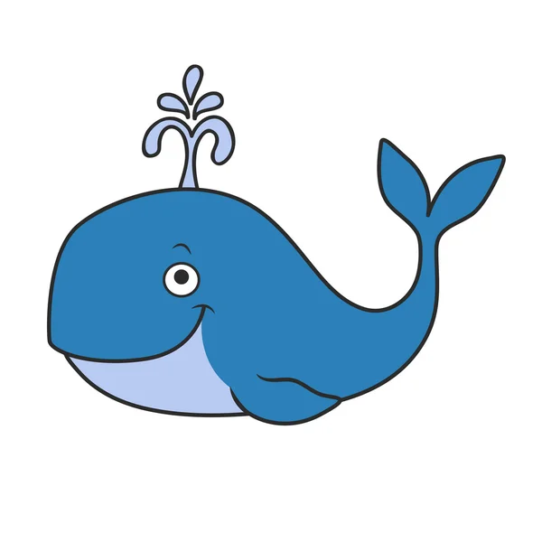 Heureux dessin animé baleine — Image vectorielle