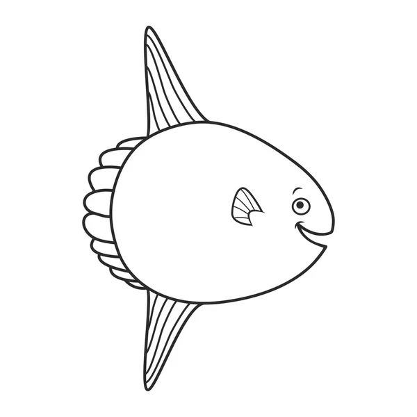 Feliz mola peixe desenhos animados — Vetor de Stock