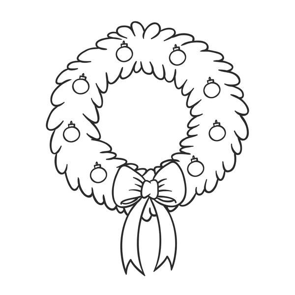 クリスマスの花輪の漫画 — ストックベクタ