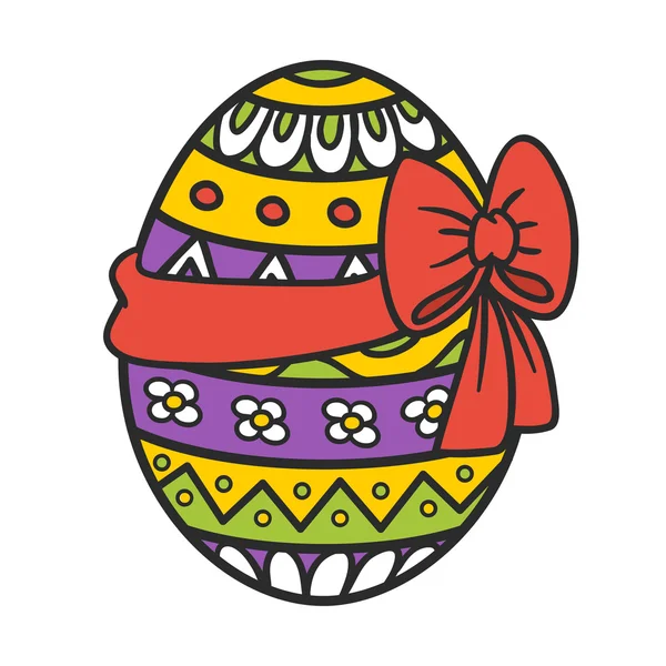 Huevo de Pascua con cinta — Vector de stock