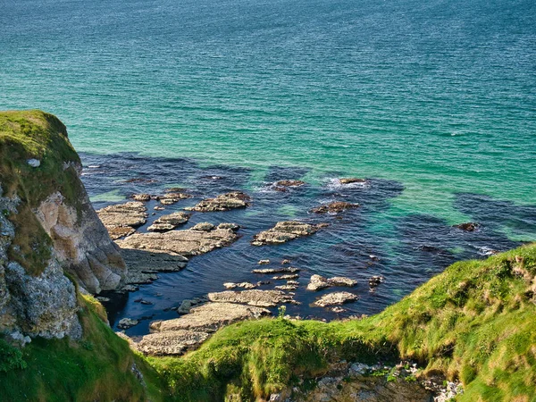 Wave Cut Platform Coastal Rocks Eroded Action Waves Portrush Antrim — Stock Photo, Image