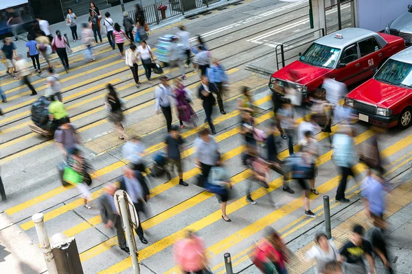 Κουραστική διάβαση πεζών στο Hong Kong — Φωτογραφία Αρχείου