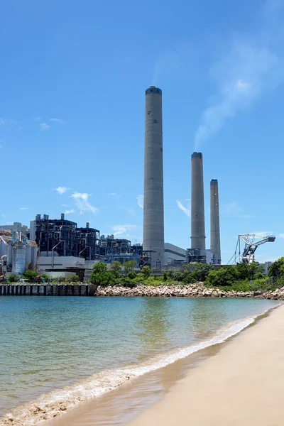 Central eléctrica de carbón en la isla de Lamma — Foto de Stock