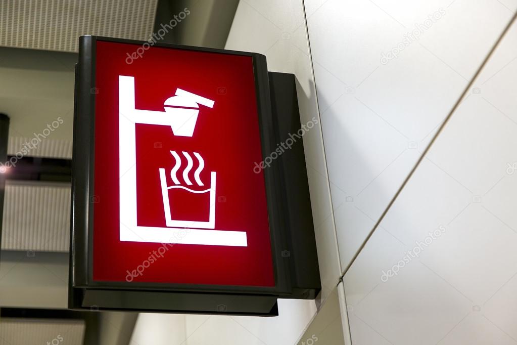 Water dispenser sign Lightbox in the airport