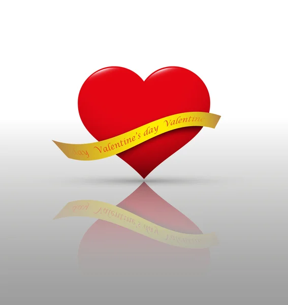 Coeur et ruban . — Image vectorielle