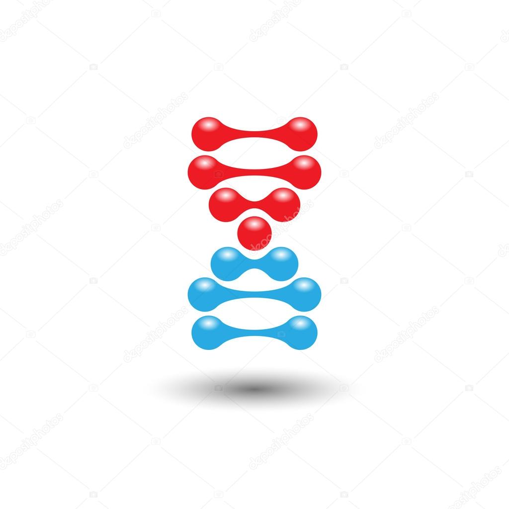 DNA molecule icon. Science logo design. Contains transparent objects.