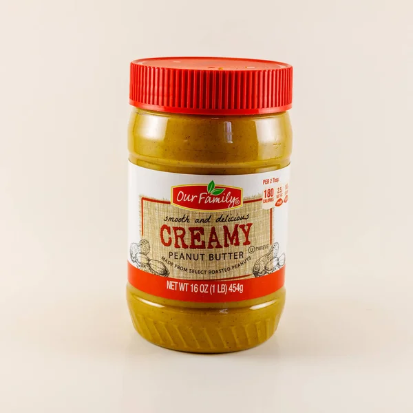 Dunn County Usa November 2020 Container Our Family Creamy Peanutbutter — Stock Photo, Image