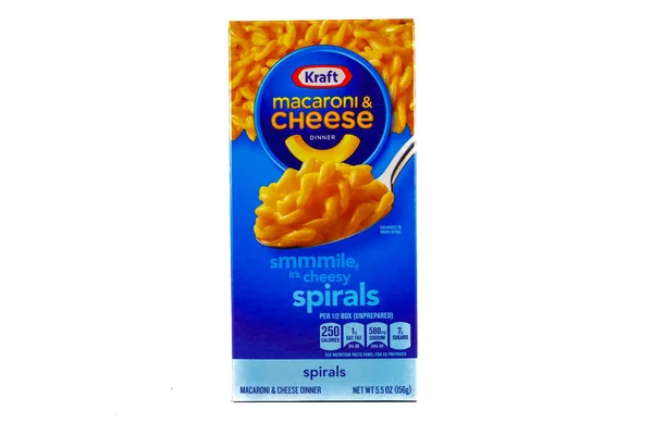 Dunn County Usa November 2020 Box Kraft Macaroni Cheese Spirals — Stock Photo, Image