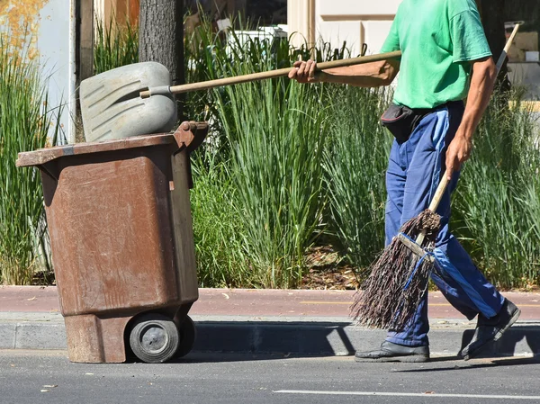 Street renare på jobbet — Stockfoto