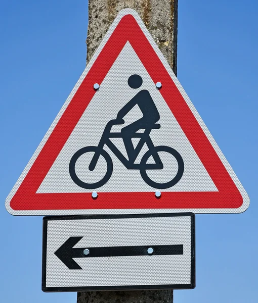 Cykel trafik skylt — Stockfoto