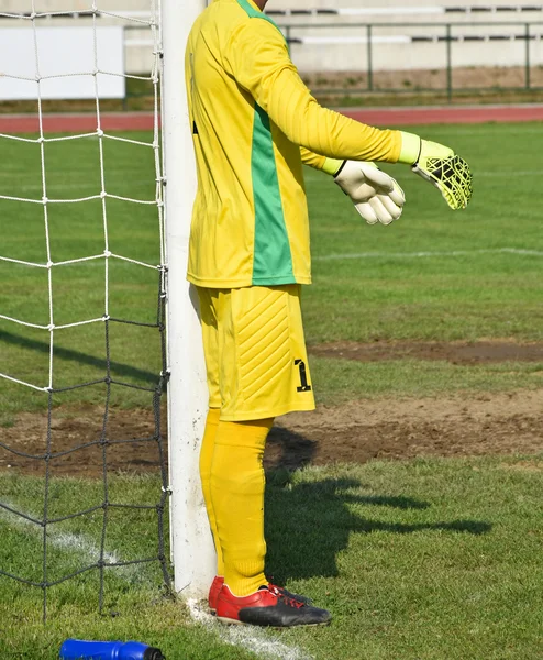 Keeper naast het doel — Stockfoto